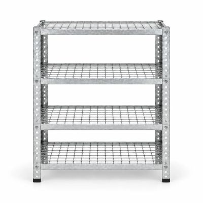 4 Katlı Galvaniz Tel Kafesli Çelik Ayakkabılık Rafı 31X75X75 cm