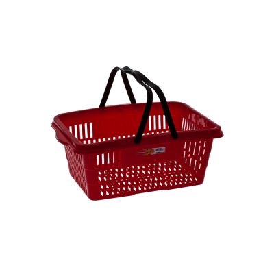 6 Adet Plastik Alışveriş Sepeti Kırmızı