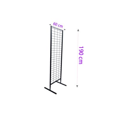 Profil Ayaklı Tel Pano Stand 60×190 cm Siyah