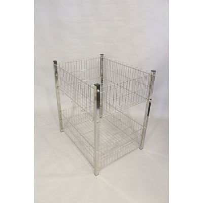 Profil Ayaklı Çift Katlı Tel Sepet 60×80 cm