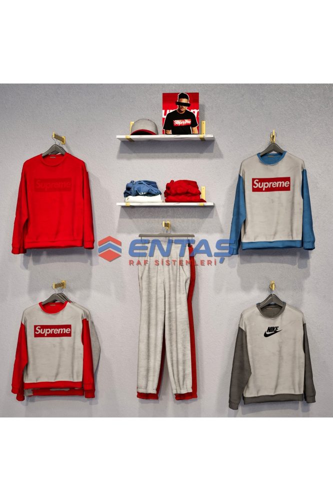Mağaza Askılık Raf Sistemi 280×220 cm Gold