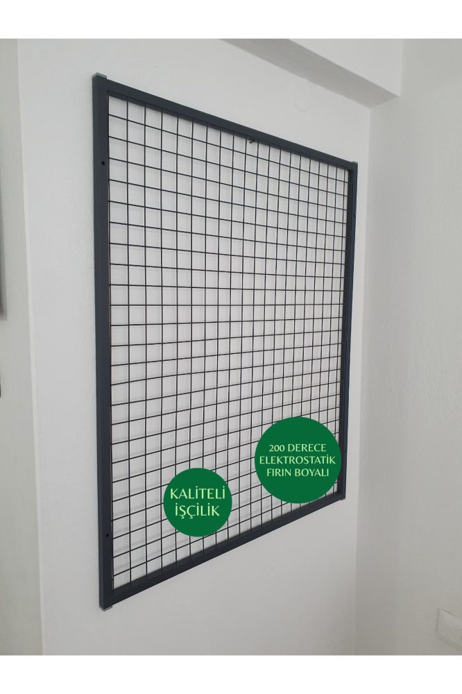 Duvara Monte Sık Telli Tel Raf 70×100 cm Siyah