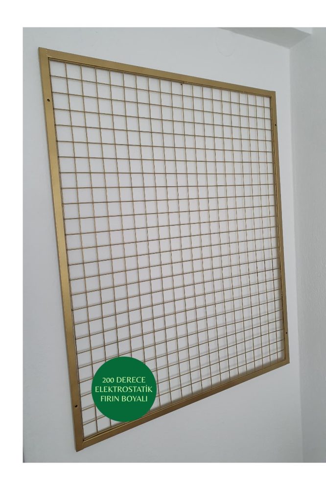 Duvara Monte Sık Telli Tel Raf 80×100 cm Gold
