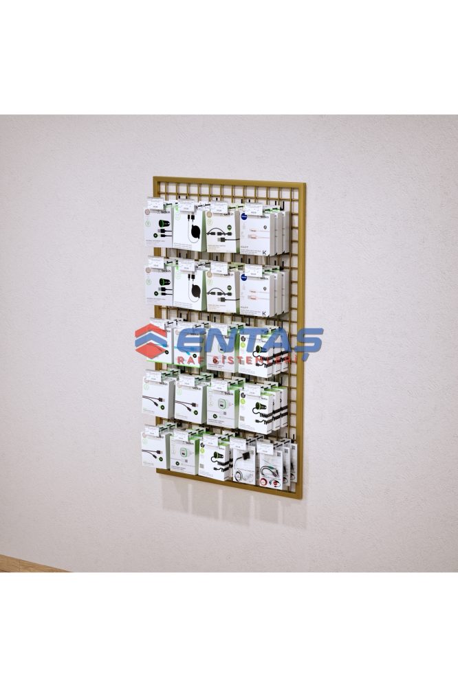 Duvara Monte Sık Telli Tel Raf 60×150 cm Gold