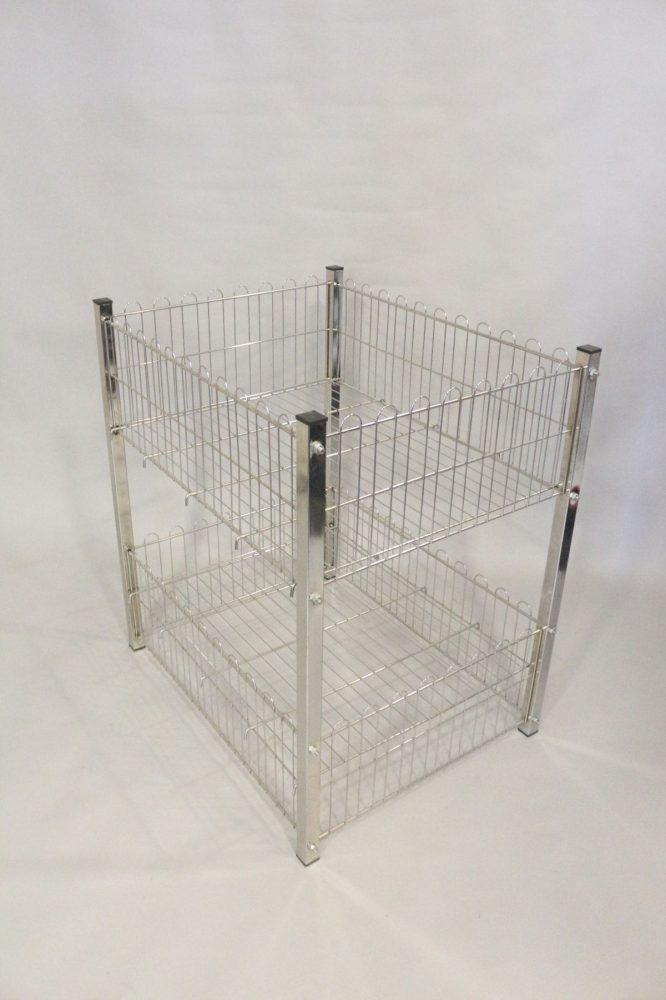 Profil Ayaklı Çift Katlı Tel Sepet 60×80 cm